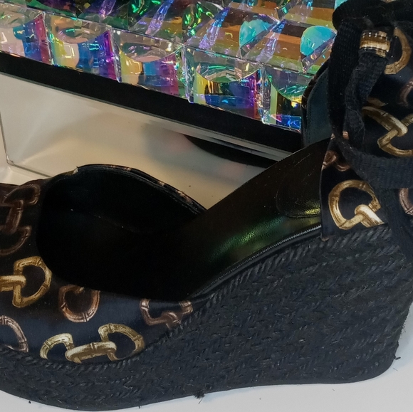 GUCCI ESPADRILLES WEDGE HIGH HEEL SHOES - Picture 4 of 11